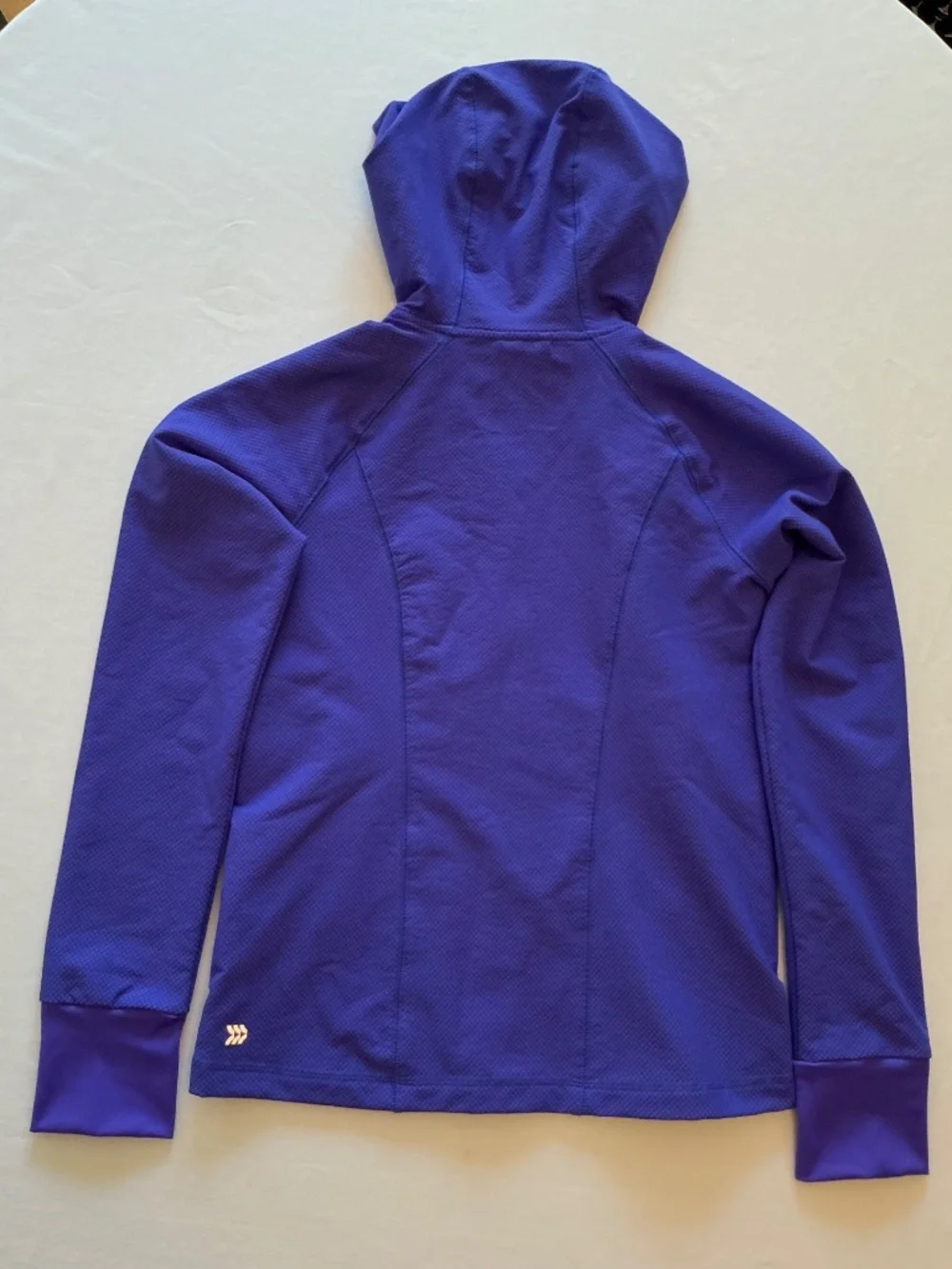Girls All in Motion Zipped Woven Jacket Thumbhole Cuffs Purple Size Large